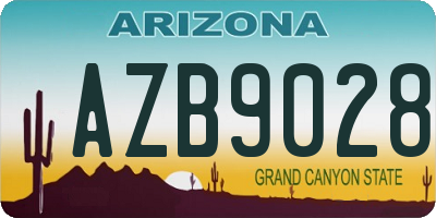 AZ license plate AZB9028