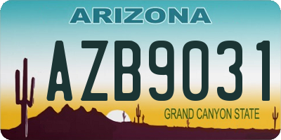 AZ license plate AZB9031