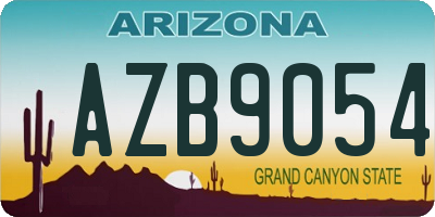 AZ license plate AZB9054