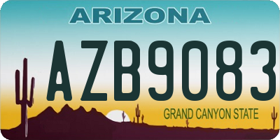 AZ license plate AZB9083