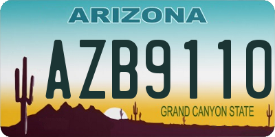 AZ license plate AZB9110
