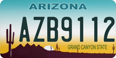 AZ license plate AZB9112