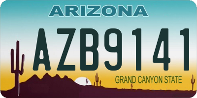AZ license plate AZB9141