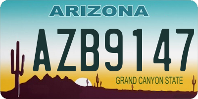 AZ license plate AZB9147