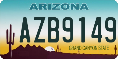 AZ license plate AZB9149