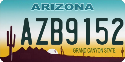 AZ license plate AZB9152