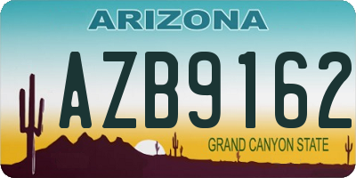 AZ license plate AZB9162