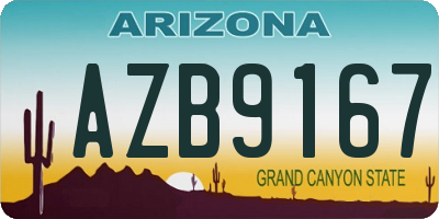 AZ license plate AZB9167