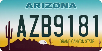 AZ license plate AZB9181