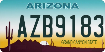 AZ license plate AZB9183