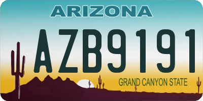 AZ license plate AZB9191