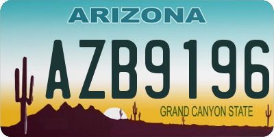 AZ license plate AZB9196