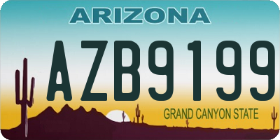 AZ license plate AZB9199