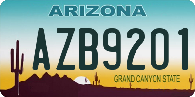AZ license plate AZB9201