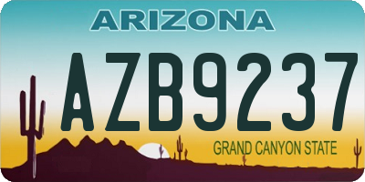 AZ license plate AZB9237