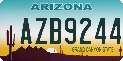 AZ license plate AZB9244