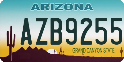 AZ license plate AZB9255