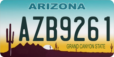 AZ license plate AZB9261