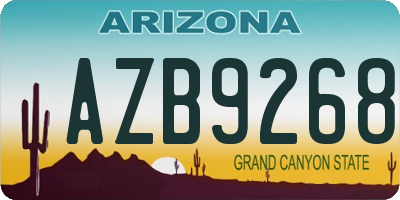 AZ license plate AZB9268