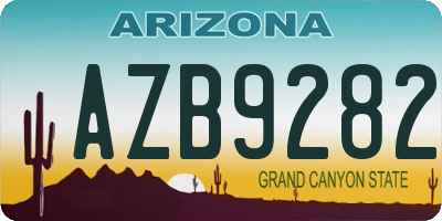 AZ license plate AZB9282