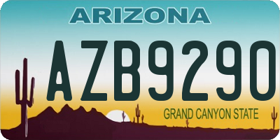 AZ license plate AZB9290