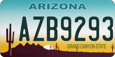 AZ license plate AZB9293