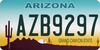 AZ license plate AZB9297