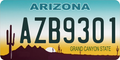 AZ license plate AZB9301