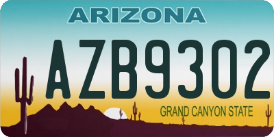 AZ license plate AZB9302