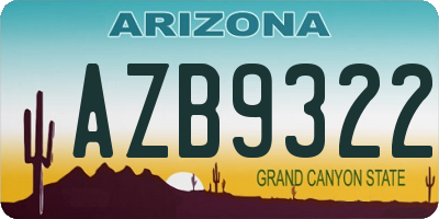 AZ license plate AZB9322
