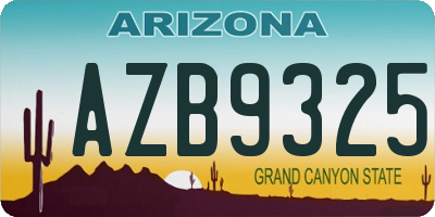 AZ license plate AZB9325