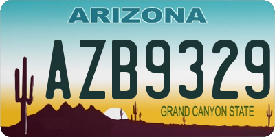 AZ license plate AZB9329