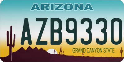 AZ license plate AZB9330
