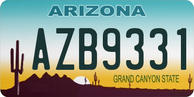 AZ license plate AZB9331