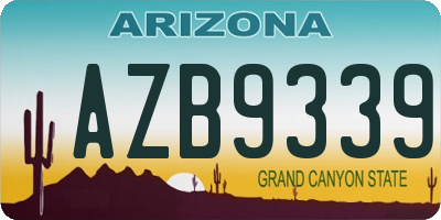 AZ license plate AZB9339