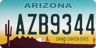 AZ license plate AZB9344