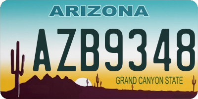 AZ license plate AZB9348