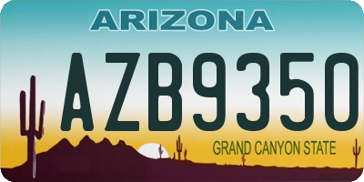 AZ license plate AZB9350