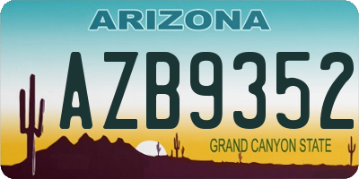 AZ license plate AZB9352