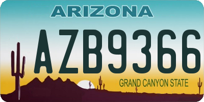 AZ license plate AZB9366