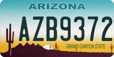 AZ license plate AZB9372
