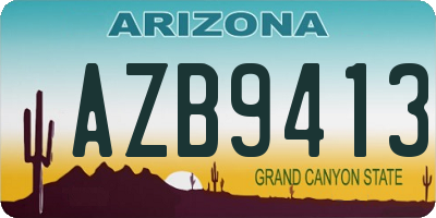 AZ license plate AZB9413
