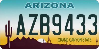 AZ license plate AZB9433