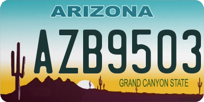 AZ license plate AZB9503