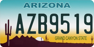 AZ license plate AZB9519