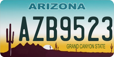 AZ license plate AZB9523