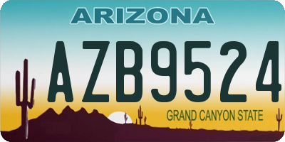 AZ license plate AZB9524