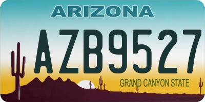 AZ license plate AZB9527