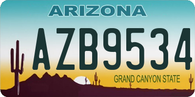 AZ license plate AZB9534
