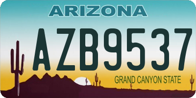 AZ license plate AZB9537